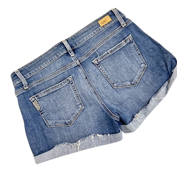 Paige Blue cuffed Denim Jimmy Jimmy Jean short shorts  distressed 26 - Picture 2 of 6